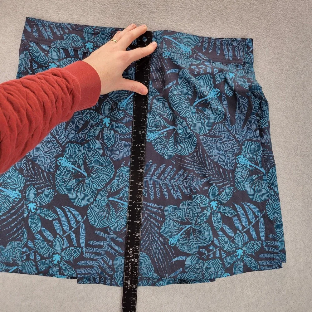 RipSkirt Hawaii Blue Tropical Floral Hibiscus Wrap Skirt Large Quick Dry Summer‎